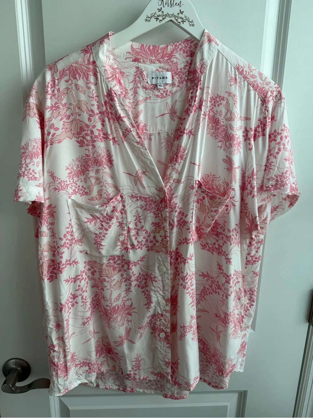 Piyama Maggie Pyjama Set Summer Toile Pink Pajamas Loungewear Sleep Cottage XL